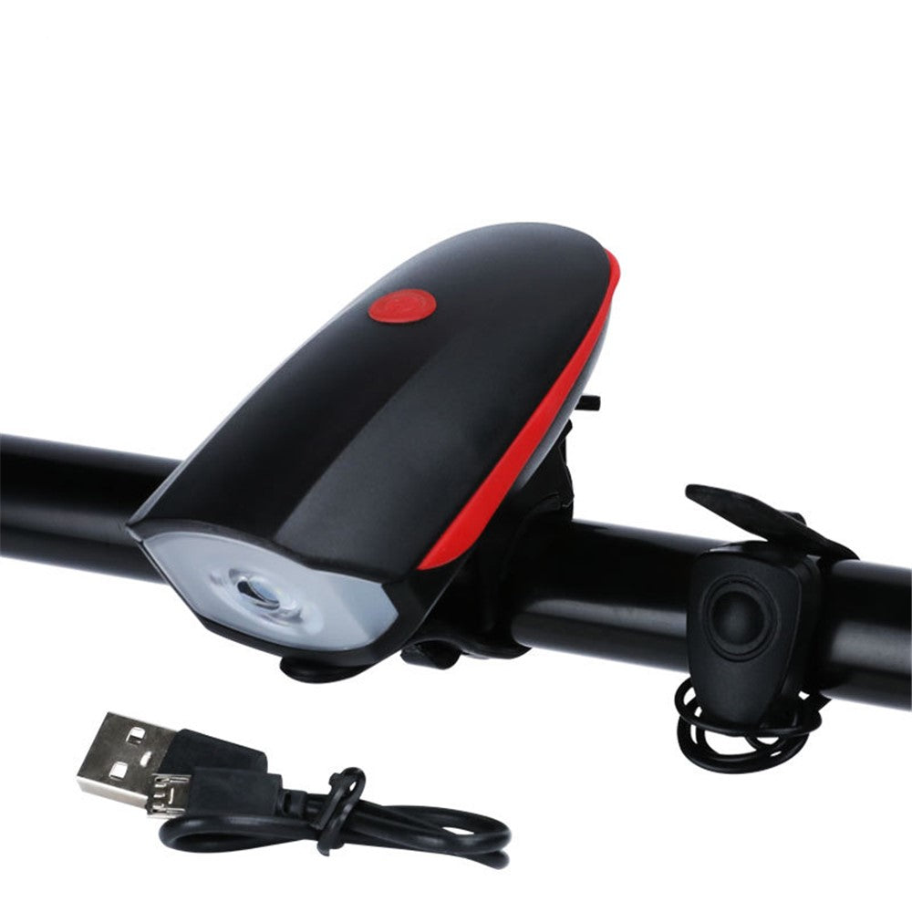 3 in 1 Multifunctional Bicycle Headlight Portable Waterproof Flashlight with Bell for Riding Rechargeable Version