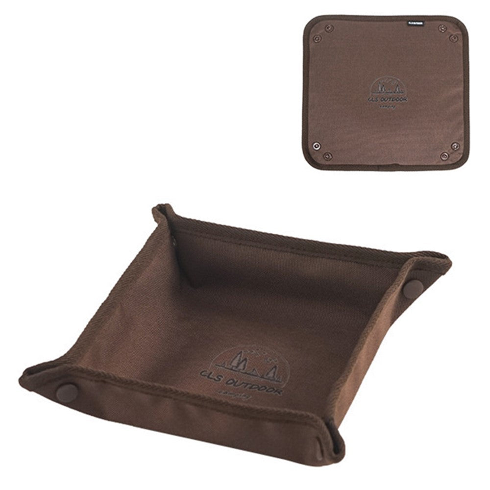 CLS 600D Oxford Cloth Outdoor Camping Square Storage Tray Home Travel Portable Folding Debris Organizer Box, Size L