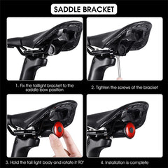 WEST BIKING YP0701317 Seat Cushion / Seat Post Mount USB Charging Bike LED Tail Light Waterproof Smart Brake Induction Cycling Warning Rear Lamp