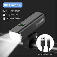 WEST BIKING YP0701353 Smart Vibration Induction Bike Headlight IP65 Waterproof High Brightness Bicycle Lamp