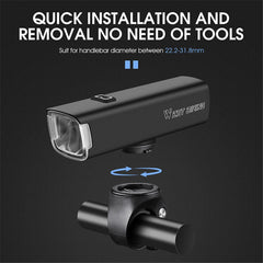 WEST BIKING YP0701353 Smart Vibration Induction Bike Headlight IP65 Waterproof High Brightness Bicycle Lamp