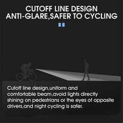 WEST BIKING YP0701353 Smart Vibration Induction Bike Headlight IP65 Waterproof High Brightness Bicycle Lamp