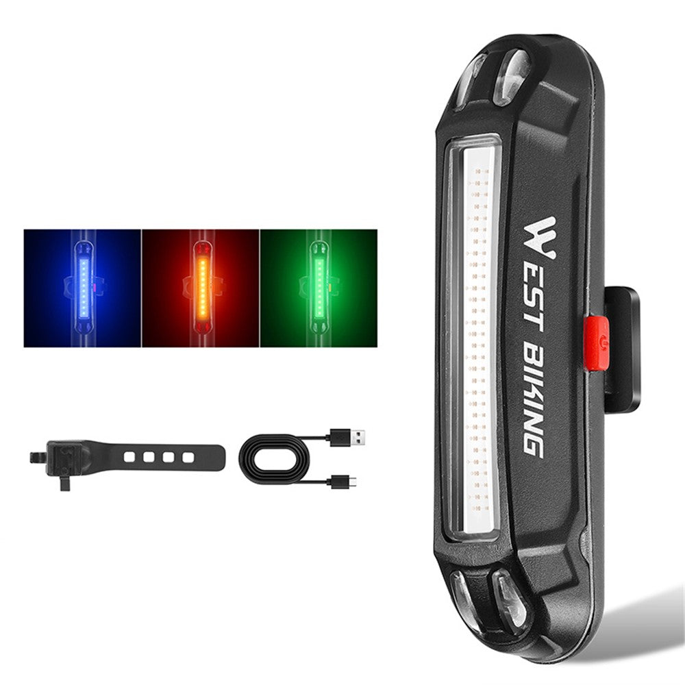 WEST BIKING YP0701354 USB Bright LED Bike Taillight Bicycle Tail Light Cycling Warming Lamp