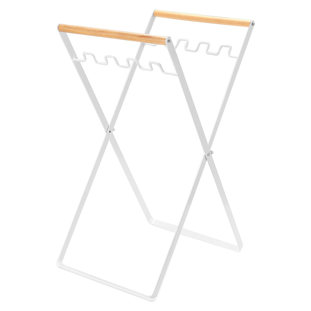 HALIN Iron+Wood Trash Bag Holder Portable Outdoor Waste Bag Hanger Rack Stand for Camping Hiking