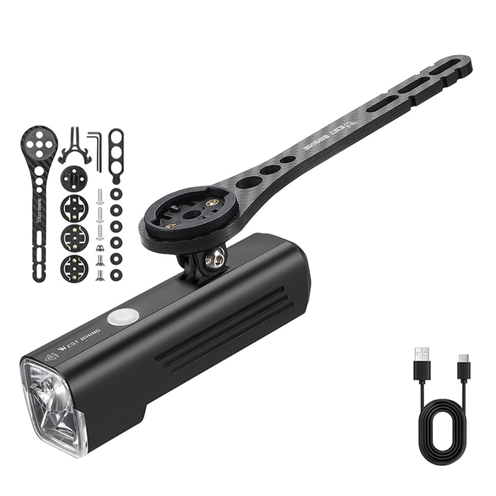 WEST BIKING 1000 Lumens Bicycle Front Headlight Bike Hanging Lights with Carbon Fiber Stopwatch Extension Stand