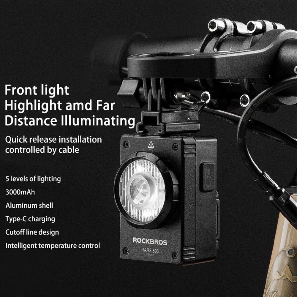 ROCKBROS MARS-800 Bicycle Light 800LM Hoisting Front Lamp Mountain Roa