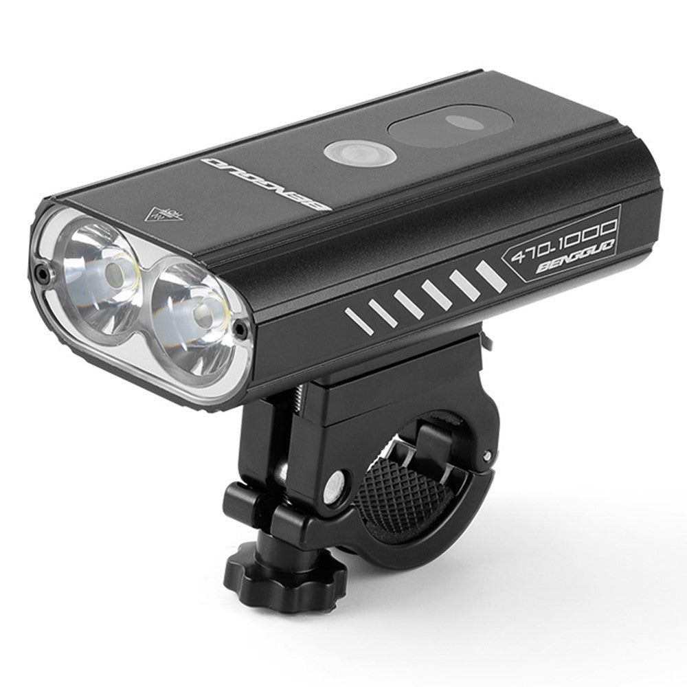 BENGGUO BG-1912 1000LM Aluminum Alloy Bicycle Headlight Power Digital Display Bike Front Light