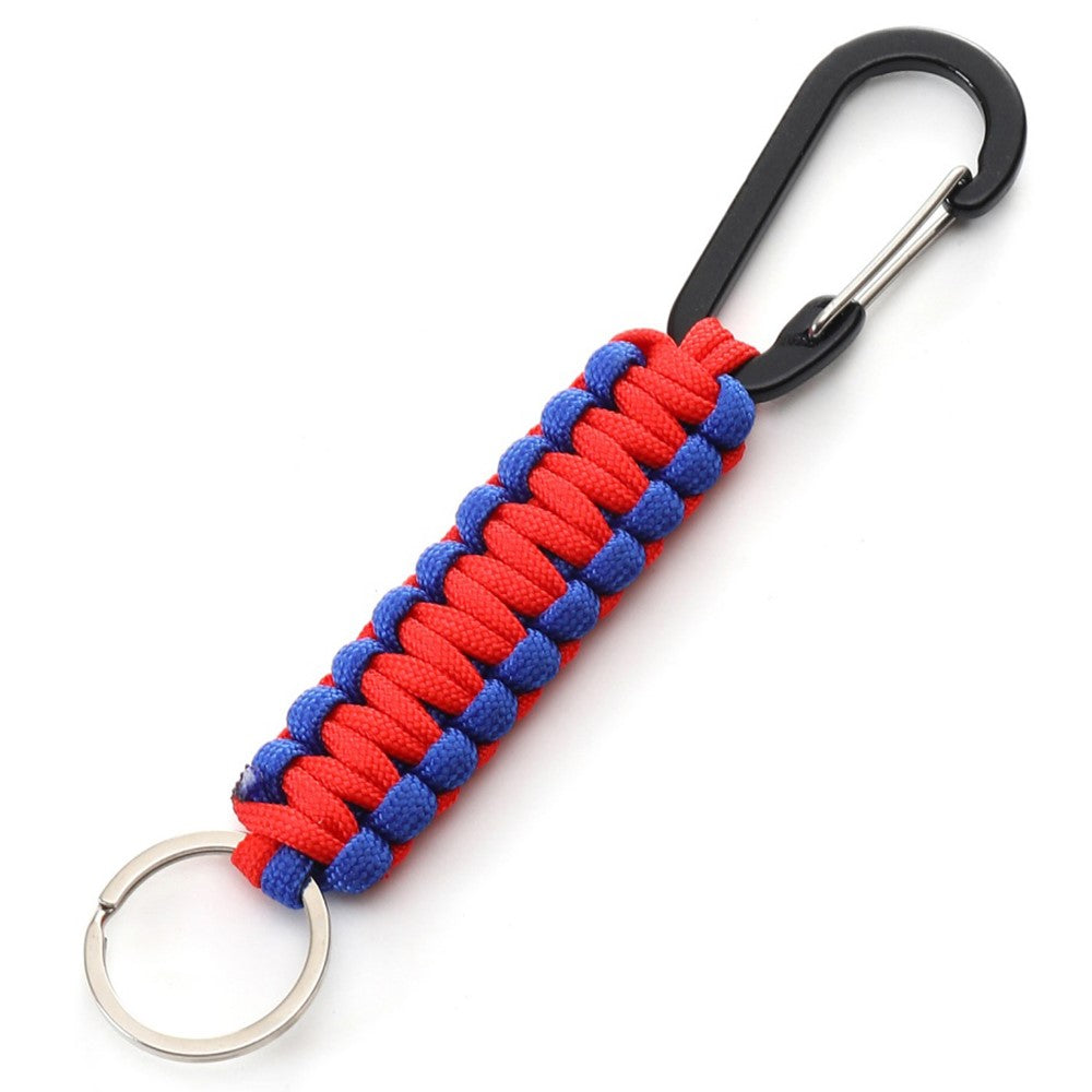 Outdoor Camping Carabiner Parachute Rope Anti-lost Braided Lanyard with Key Ring