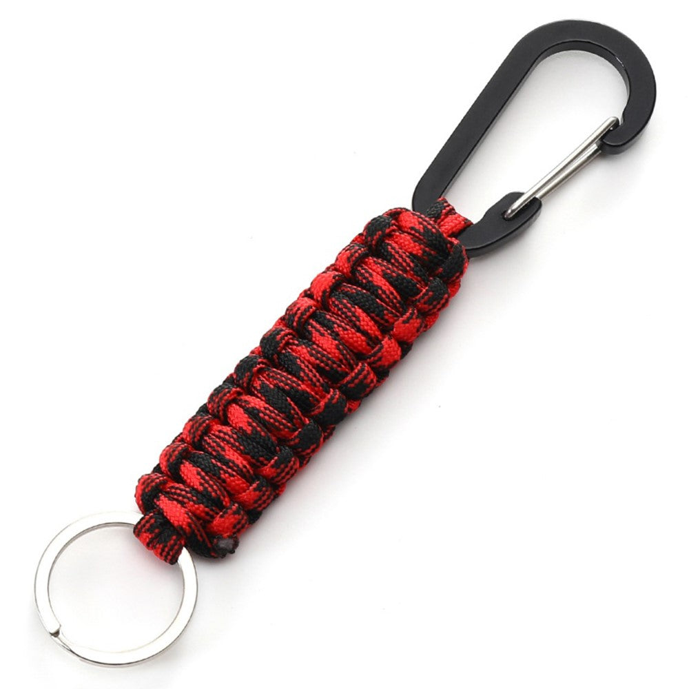 Outdoor Camping Carabiner Parachute Rope Anti-lost Braided Lanyard with Key Ring