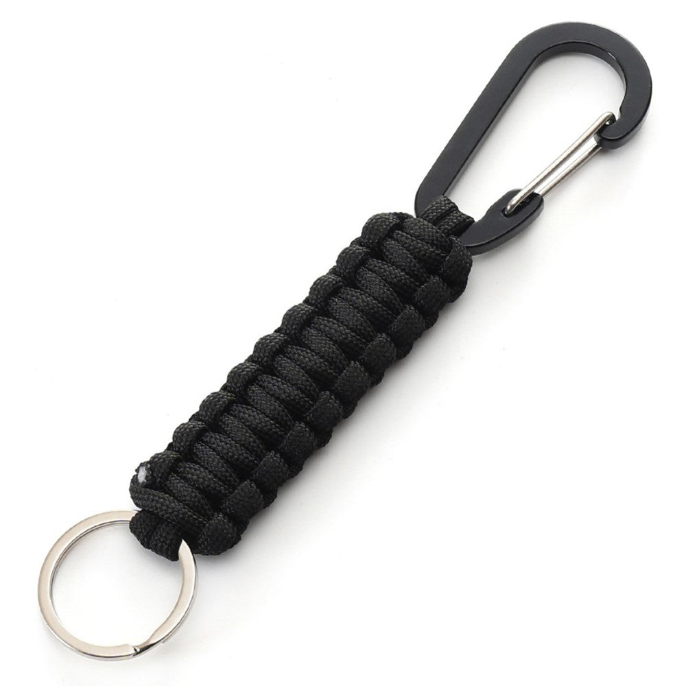 Outdoor Camping Carabiner Parachute Rope Anti-lost Braided Lanyard with Key Ring