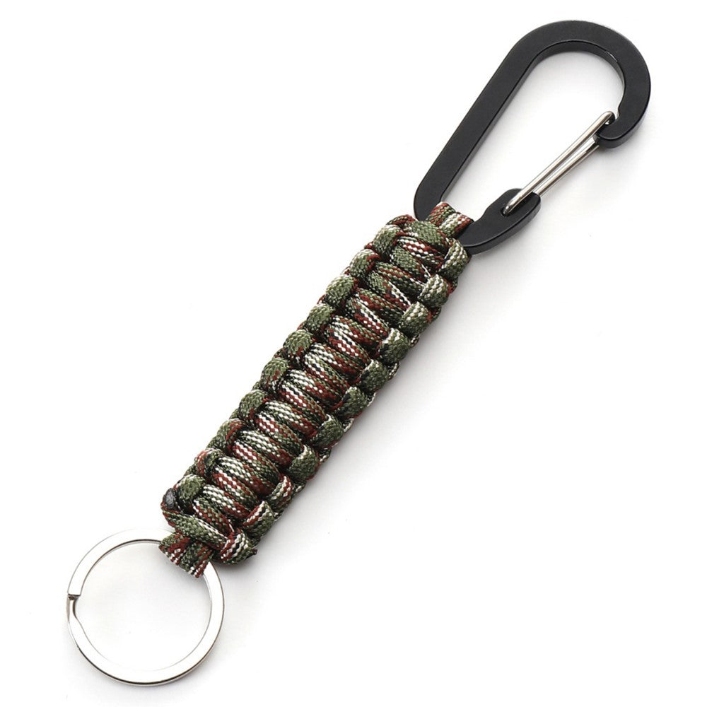 Outdoor Camping Carabiner Parachute Rope Anti-lost Braided Lanyard with Key Ring