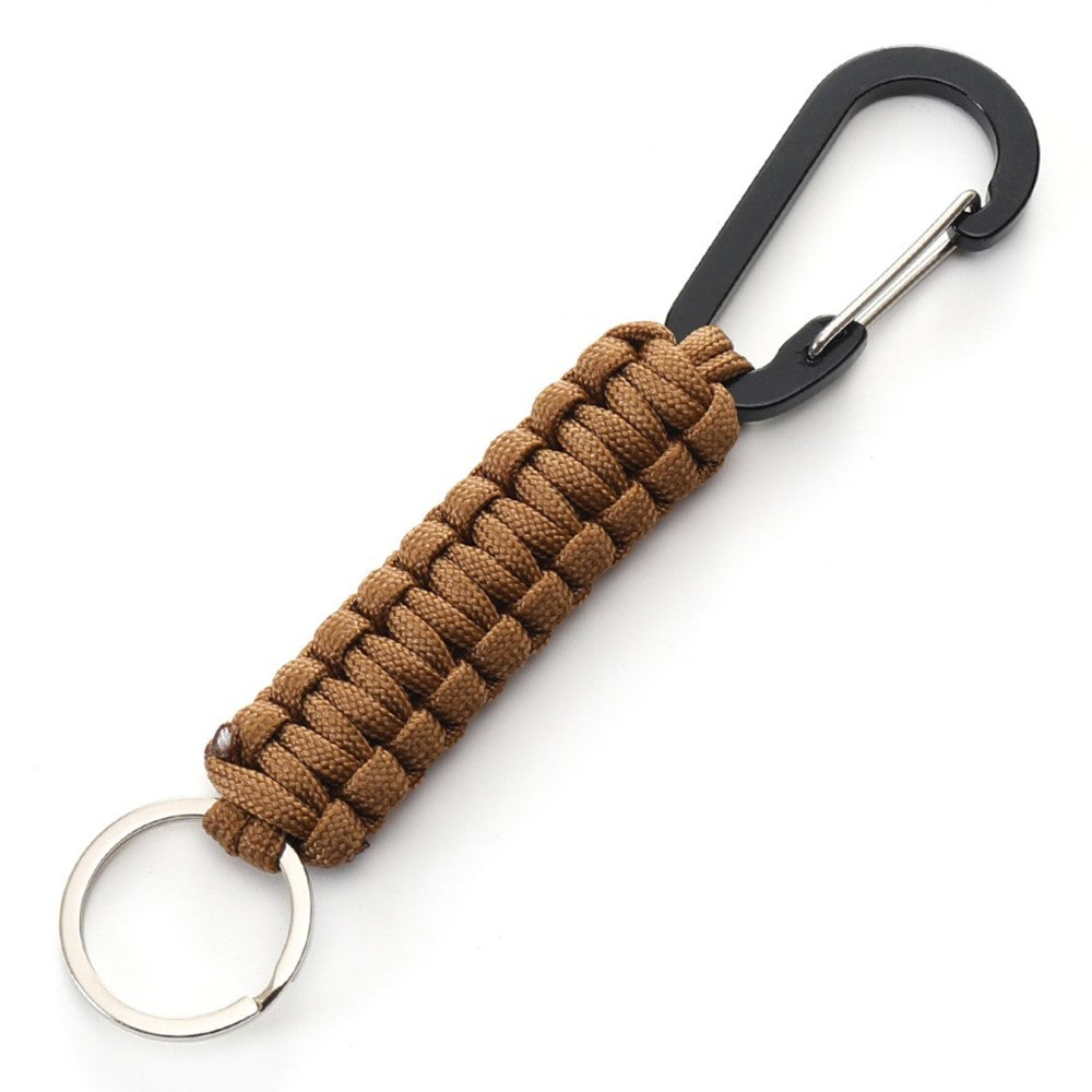 Outdoor Camping Carabiner Parachute Rope Anti-lost Braided Lanyard with Key Ring