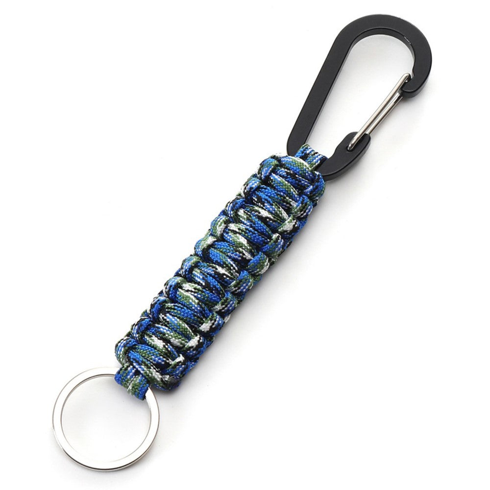 Outdoor Camping Carabiner Parachute Rope Anti-lost Braided Lanyard with Key Ring