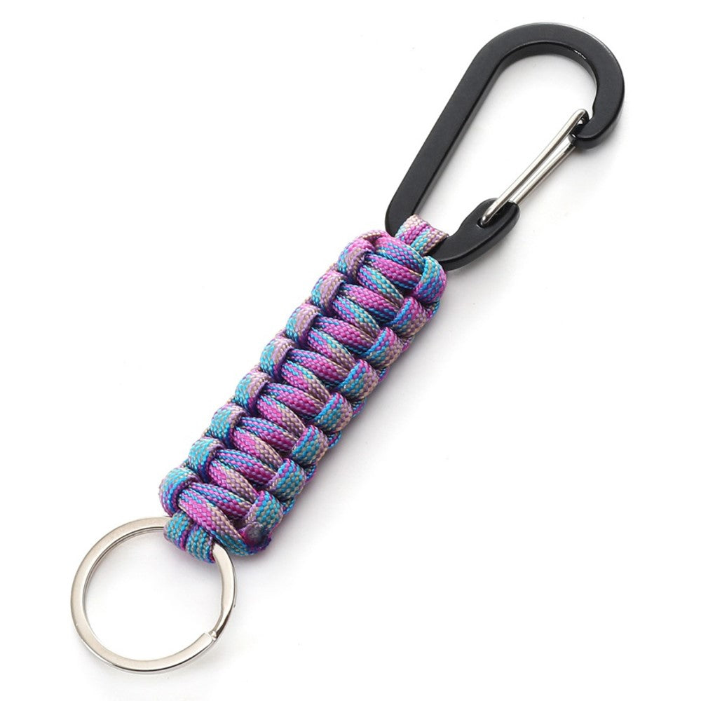 Outdoor Camping Carabiner Parachute Rope Anti-lost Braided Lanyard with Key Ring