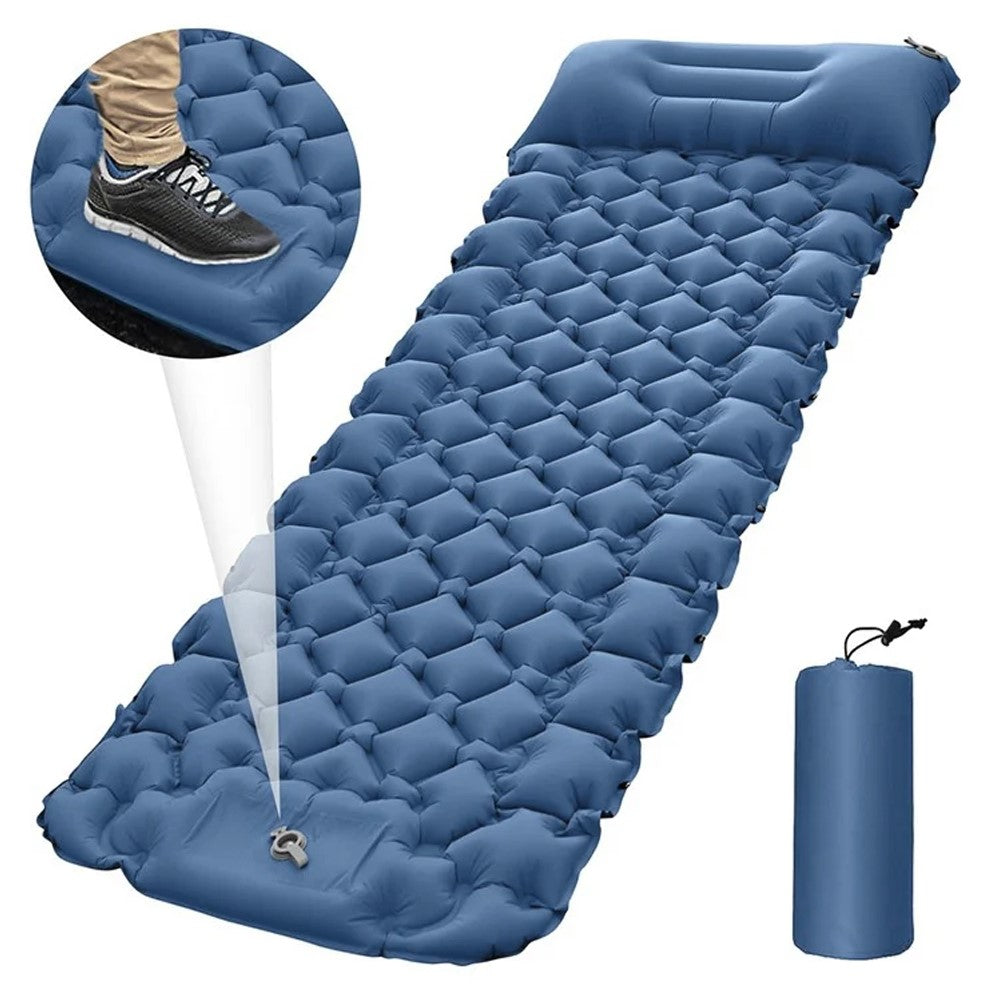 Camping Sleeping Pad Waterproof Mat Inflatable Sleeping Mattress Folding Single Bed with Air Pillow