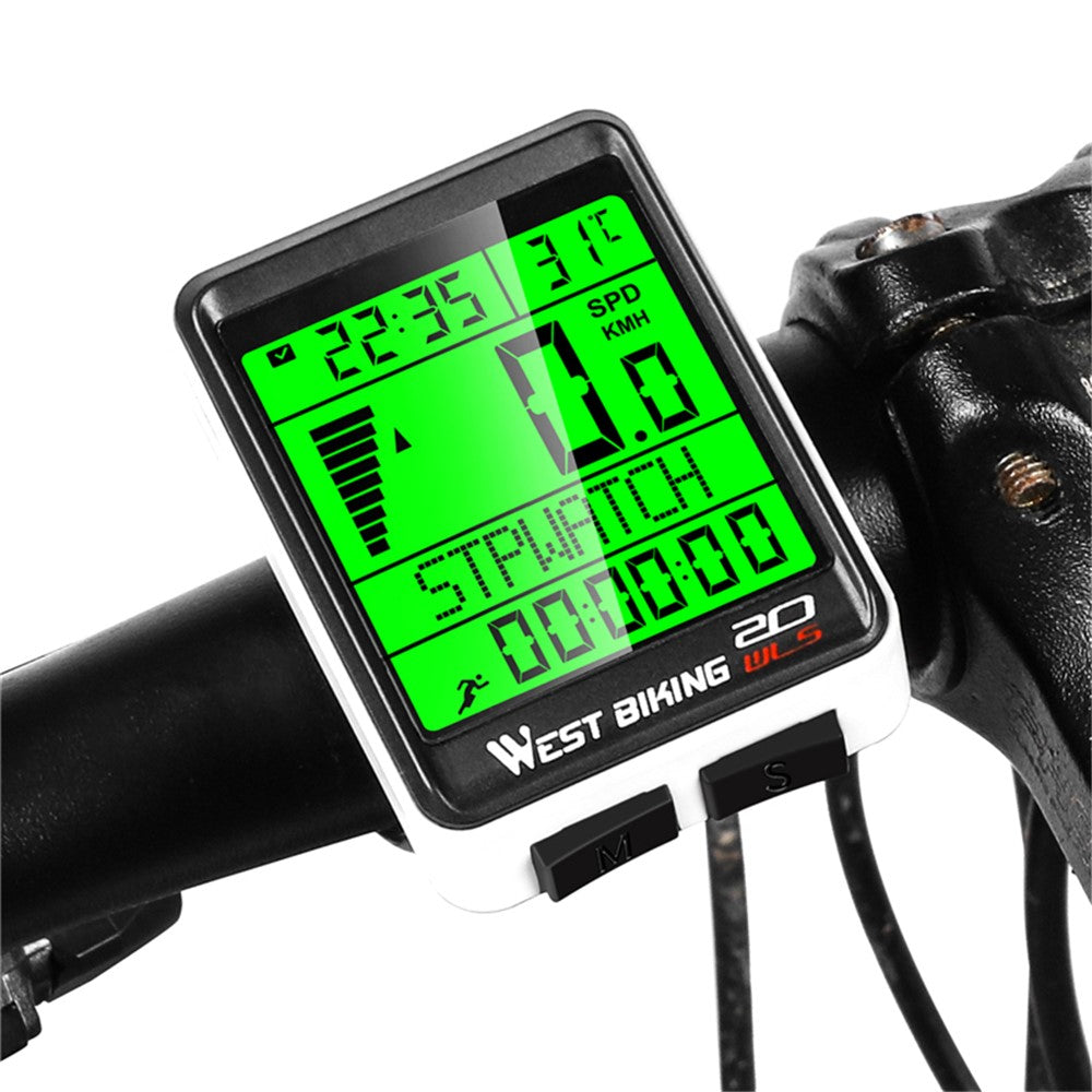WEST BIKING 0702049 Wireless MTB Road Bike Computer Waterproof Backlight Screen Cycling Speedometer