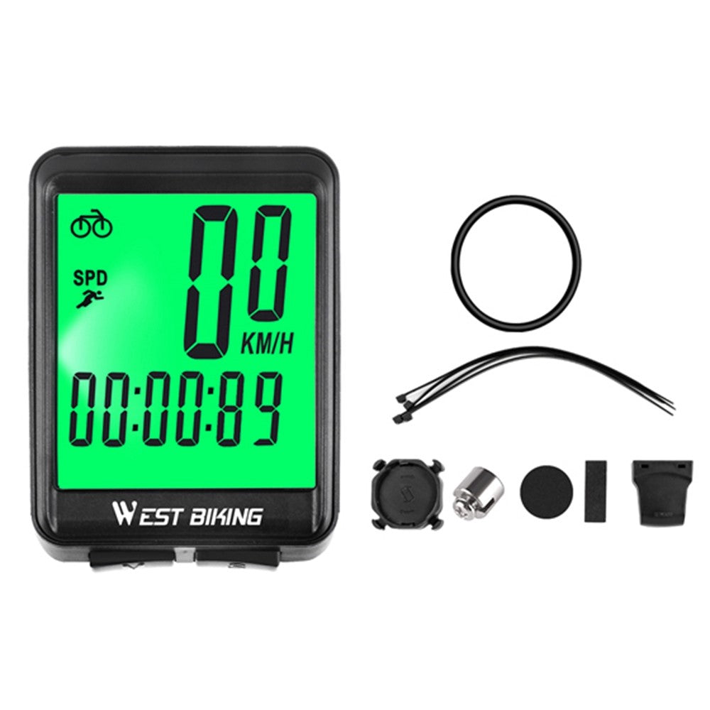 WEST BIKING Wireless Road MTB Bike Computer Screen Backlight Wateproof Speedometer