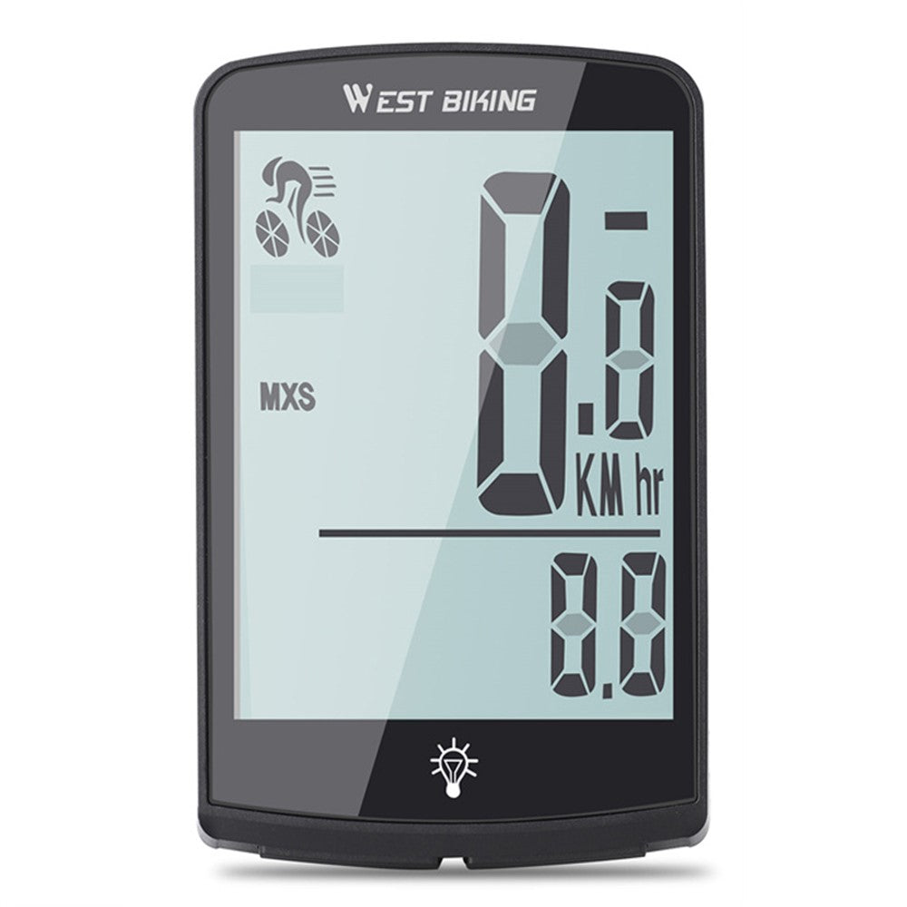 WEST BIKING YP0702100 3.4-inch Large Screen Speedometer Sensor APP Connect Cycling Code Meter for Bicycle, MTB, Road Bike