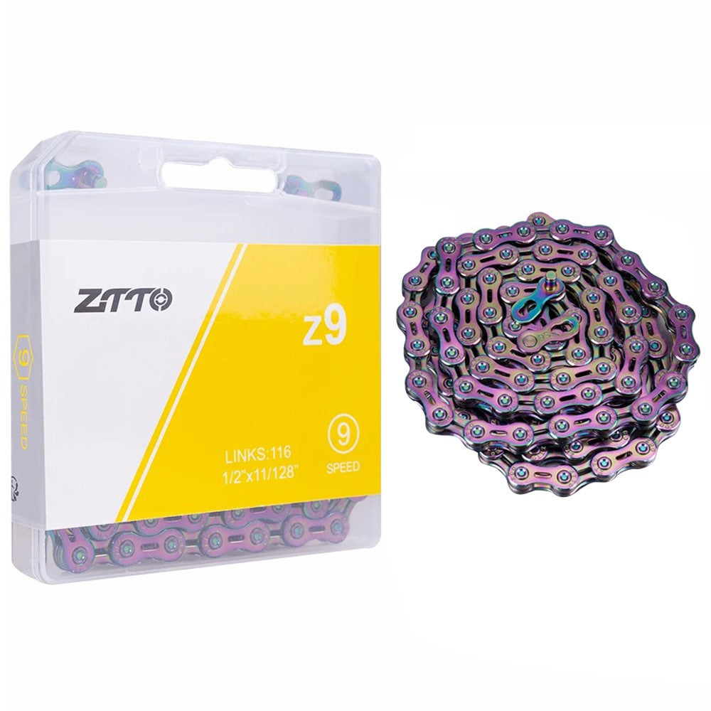 ZTTO Z09 Mountain Road Bike Chain 9-Speed 116 Links Carbon Steel Bicycle Chain