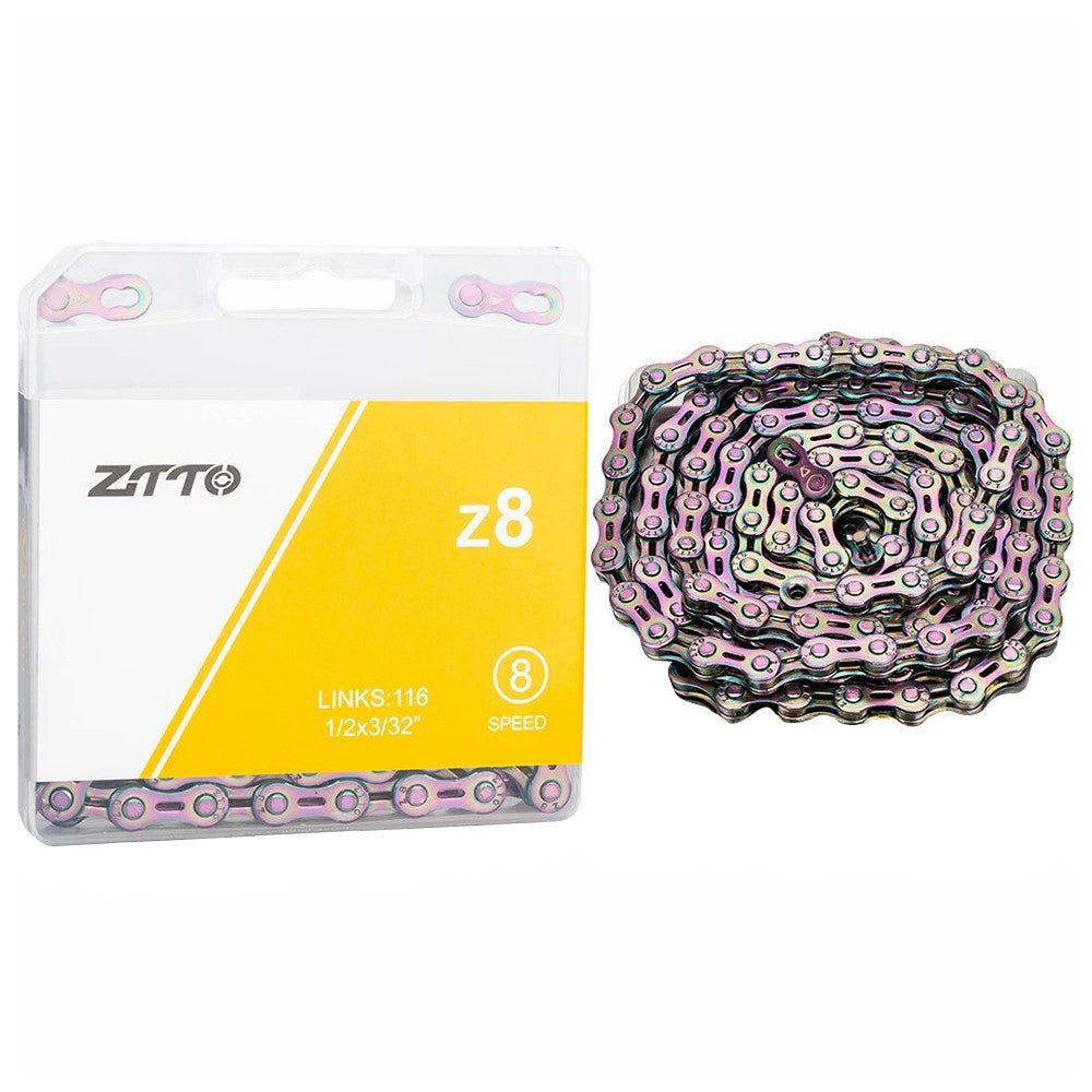 ZTTO z8 Carbon Steel Bicycle Chain 8-Speed 116 Links Mountain Road Bike Chain