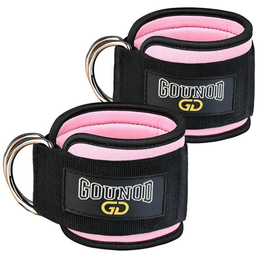 GOUNOD HJ026 1 Pair Fitness Ankle Straps with D Ring Gym Leg Strength Workouts Pulley