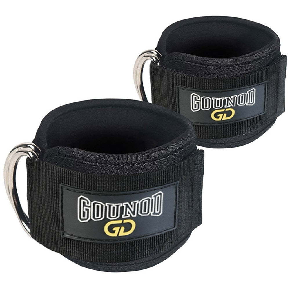 GOUNOD HJ026 1 Pair Fitness Ankle Straps with D Ring Gym Leg Strength Workouts Pulley