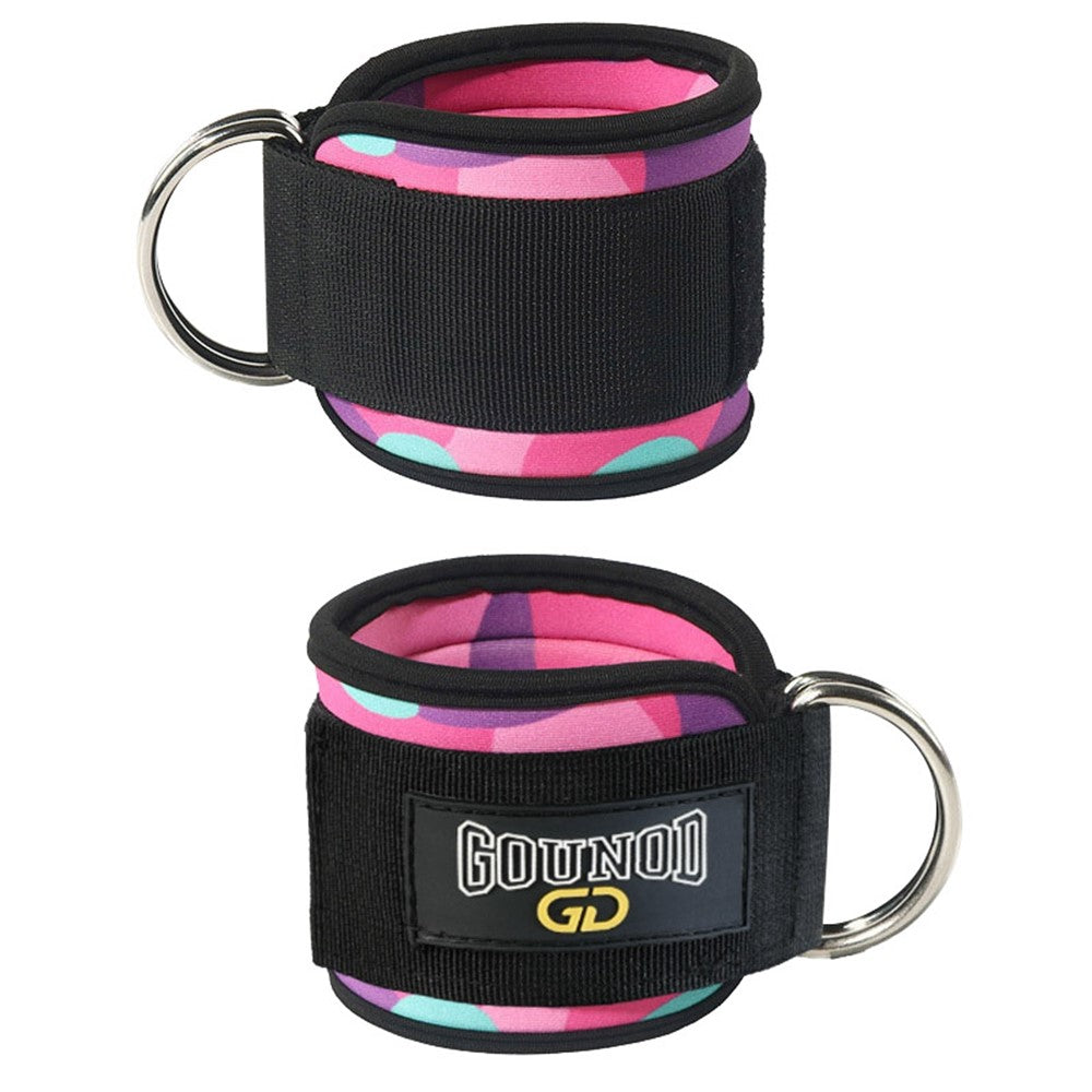 GOUNOD HJ026 1 Pair Fitness Ankle Straps with D Ring Gym Leg Strength Workouts Pulley