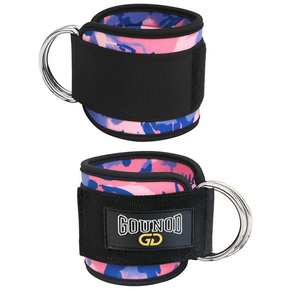 GOUNOD HJ026 1 Pair Fitness Ankle Straps with D Ring Gym Leg Strength Workouts Pulley