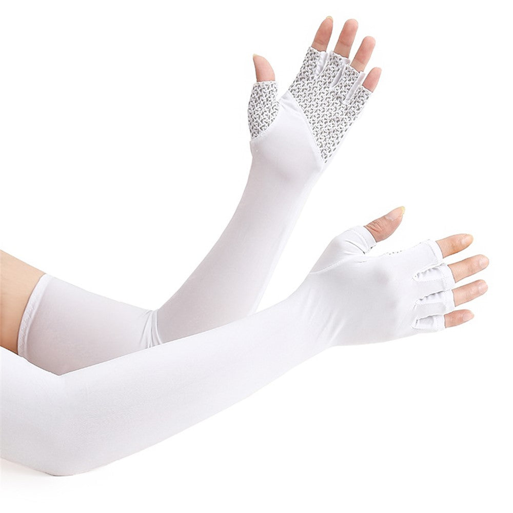 UV Protection Cooling Sleeves Half Finger Gloves Arm Sleeves Men Women Sports Sun Sleeves with Thumb Hole for Driving Golfing Fishing Cycling Hiking Doing Sports