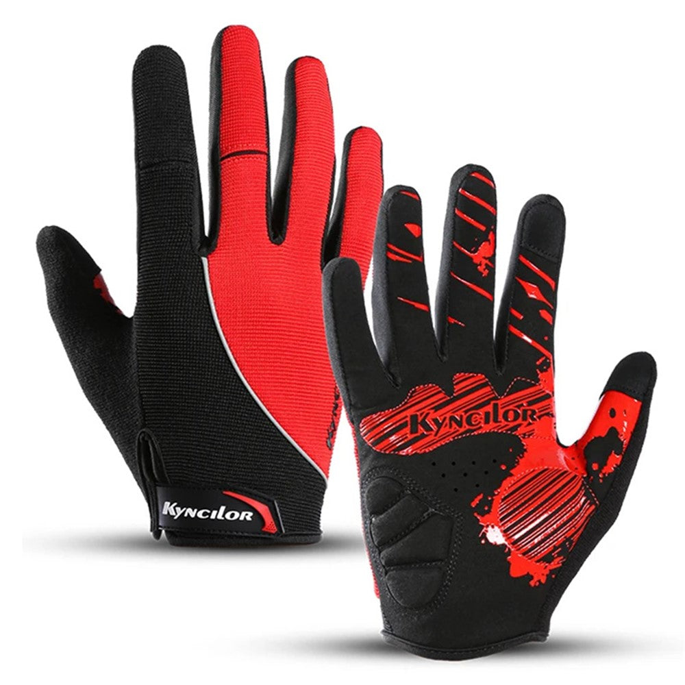 KYNCILOR A0038 Breathable Cycling Gloves Anti-Shock Outdoor Mountain Bike Full Finger Touch Screen Gloves
