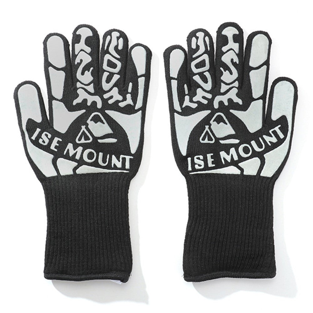 HALIN 1 Pair Outdoor Heat Resistant Camping Picnic BBQ Gloves Insulated Anti-scald Gloves