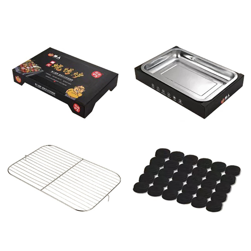 Outdoor Disposable Barbecue Stove Kraft Paper + Stainless Steel BBQ Grill Wash-free Lazy Camping Picnic Stove BPA Free, No FDA Certification