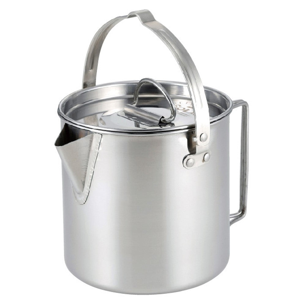 AOTU 1.2L Camping Coffee Pot Tea Kettle 430 Stainless Steel Hiking Pot for Outdoor Hiking Picnic No FDA Certified, BPA-Free