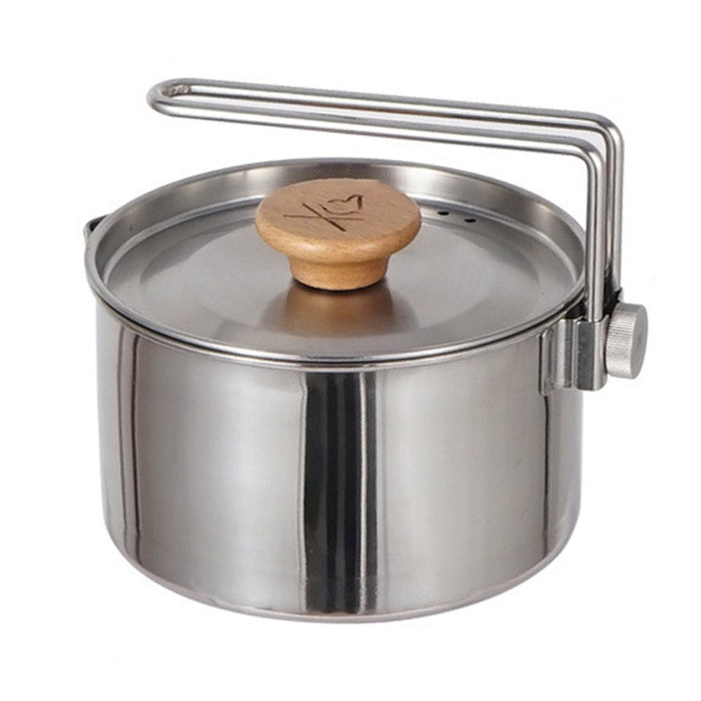 AOTU 1L Multifunction 304 Stainless Steel Pot Outdoor Cooking Pot Kettle Pan Camping Cookware Teapot BPA-free, No FDA Certified