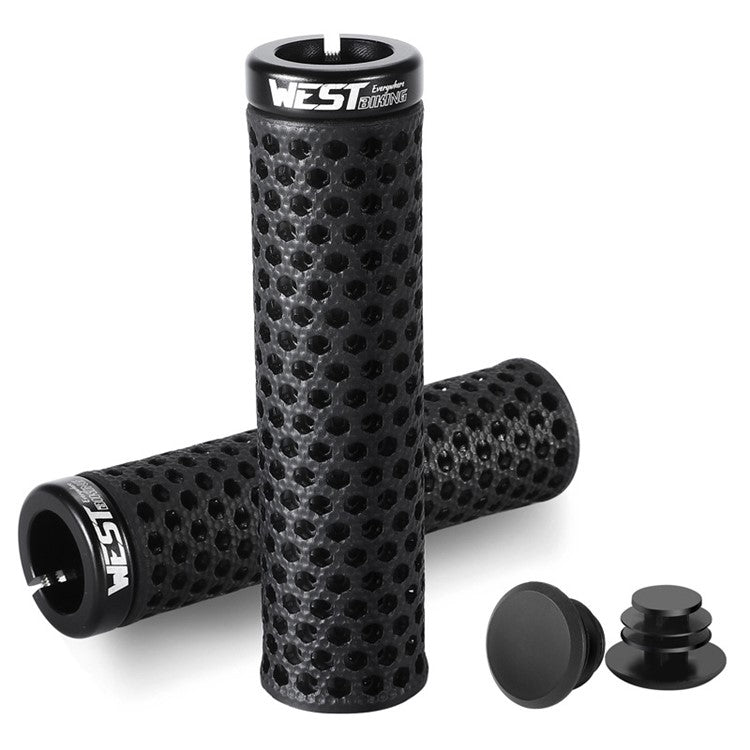 WEST BIKING YP0804081 3D Printed Bicycle Handlebar Grips Anti Slip Shock Absorbing Mountain Bike Handle Bar
