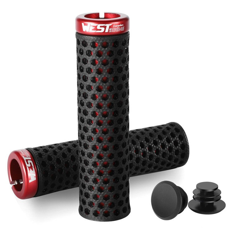 WEST BIKING YP0804081 3D Printed Bicycle Handlebar Grips Anti Slip Shock Absorbing Mountain Bike Handle Bar