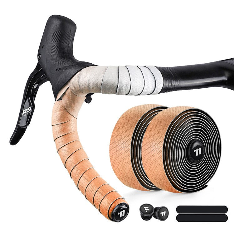 WEST BIKING YP0804082 1 Pair Road Bike Handlebar Tape Wear-Resistant Anti-Slip PU Wrapping Strap