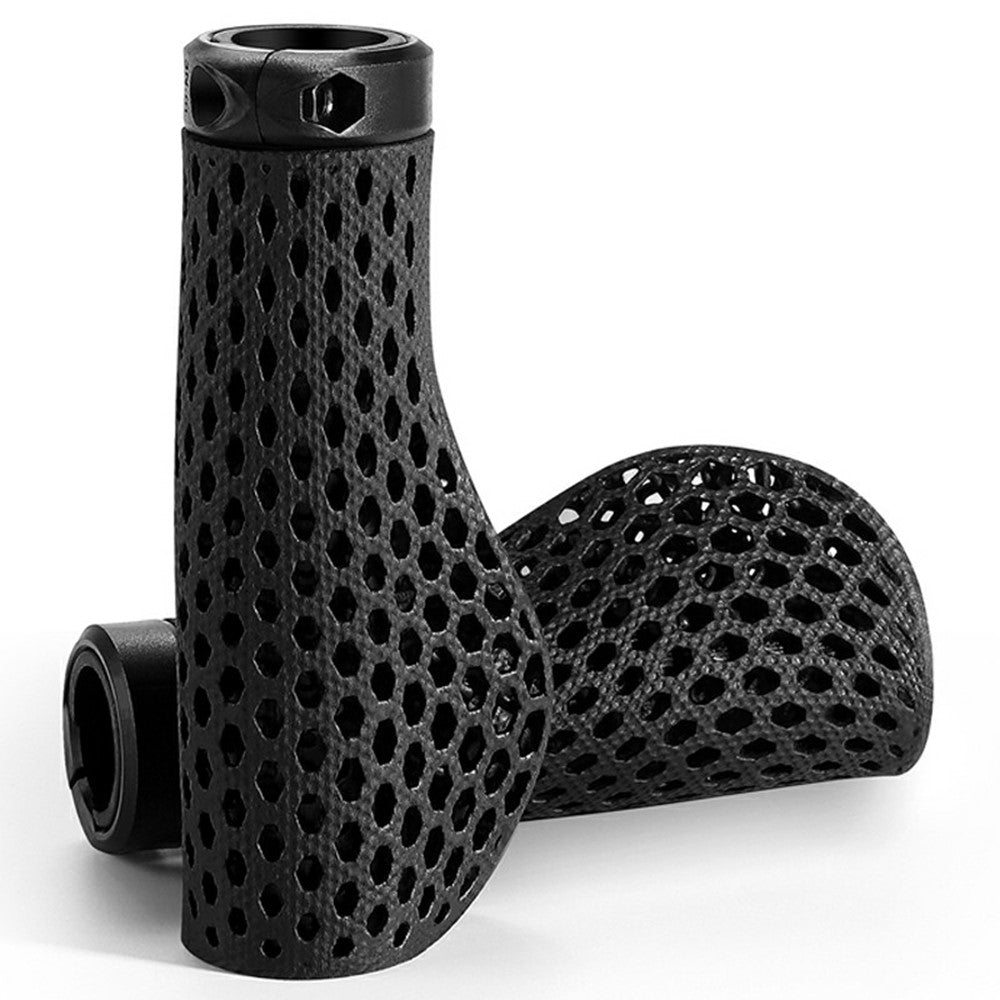 WEST BIKING YP0804085 1 Pair 3D Printed Bike Handlebar Grip Mountain Bike Anti Slip Shock Absorbing Handle Cover