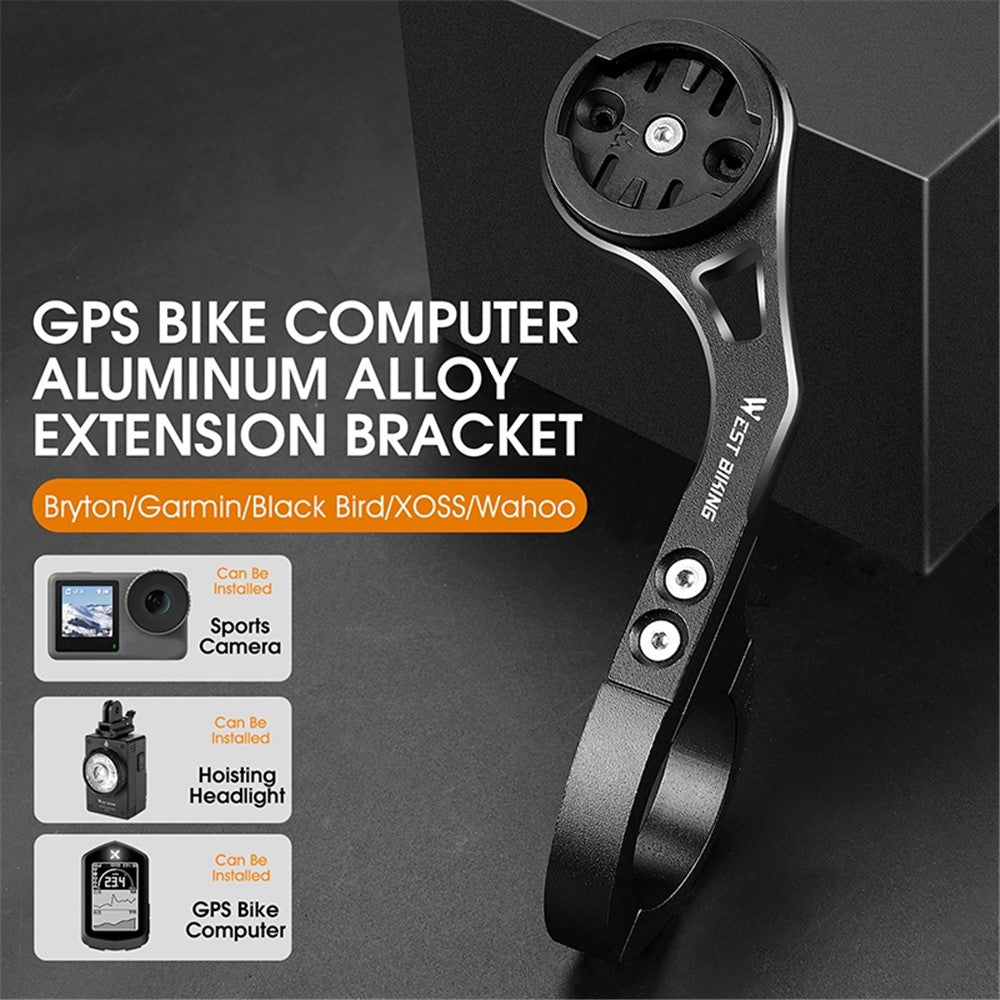 WEST BIKING YP0719308 Bicycle Computer Mount Holder Aluminum Alloy Bike Handlebar Computer Bracket for Garmin / Bryton / Wahoo
