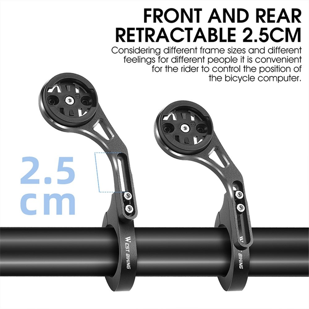 WEST BIKING YP0719308 Bicycle Computer Mount Holder Aluminum Alloy Bike Handlebar Computer Bracket for Garmin / Bryton / Wahoo