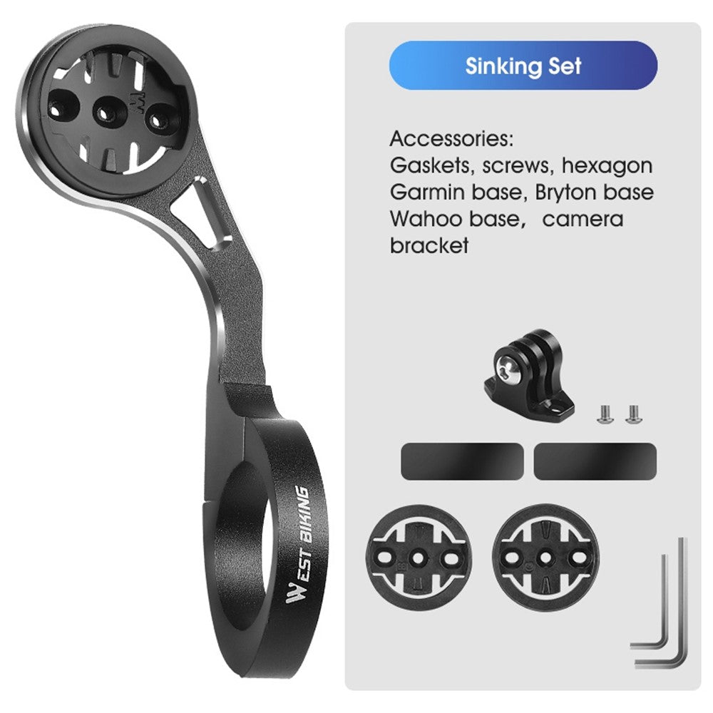 WEST BIKING YP0719308 Bicycle Computer Mount Holder Aluminum Alloy Bike Handlebar Computer Bracket for Garmin / Bryton / Wahoo