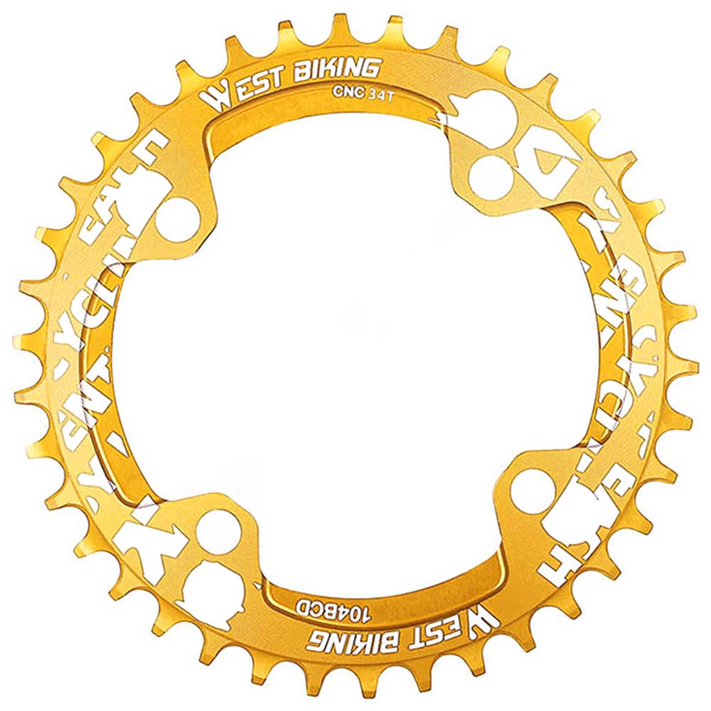 WEST BIKING Aluminum Alloy CNC Positive and Negative Tooth Disc 104BCD 34T Single Chain Ring for MTB Bicycle