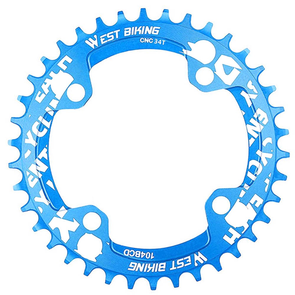 WEST BIKING Aluminum Alloy CNC Positive and Negative Tooth Disc 104BCD 34T Single Chain Ring for MTB Bicycle