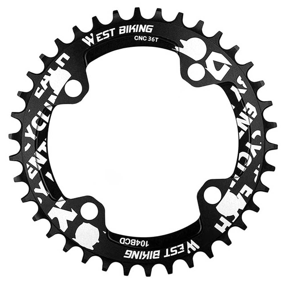 WEST BIKING MTB Bike Positive and Negative Tooth Single Chain Ring Aluminum Alloy CNC 104BCD 36T Chainring