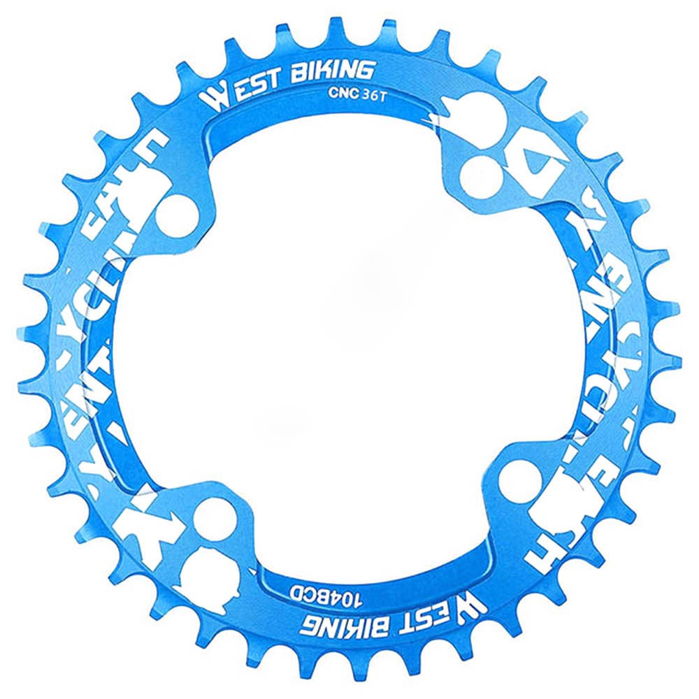 WEST BIKING MTB Bike Positive and Negative Tooth Single Chain Ring Aluminum Alloy CNC 104BCD 36T Chainring