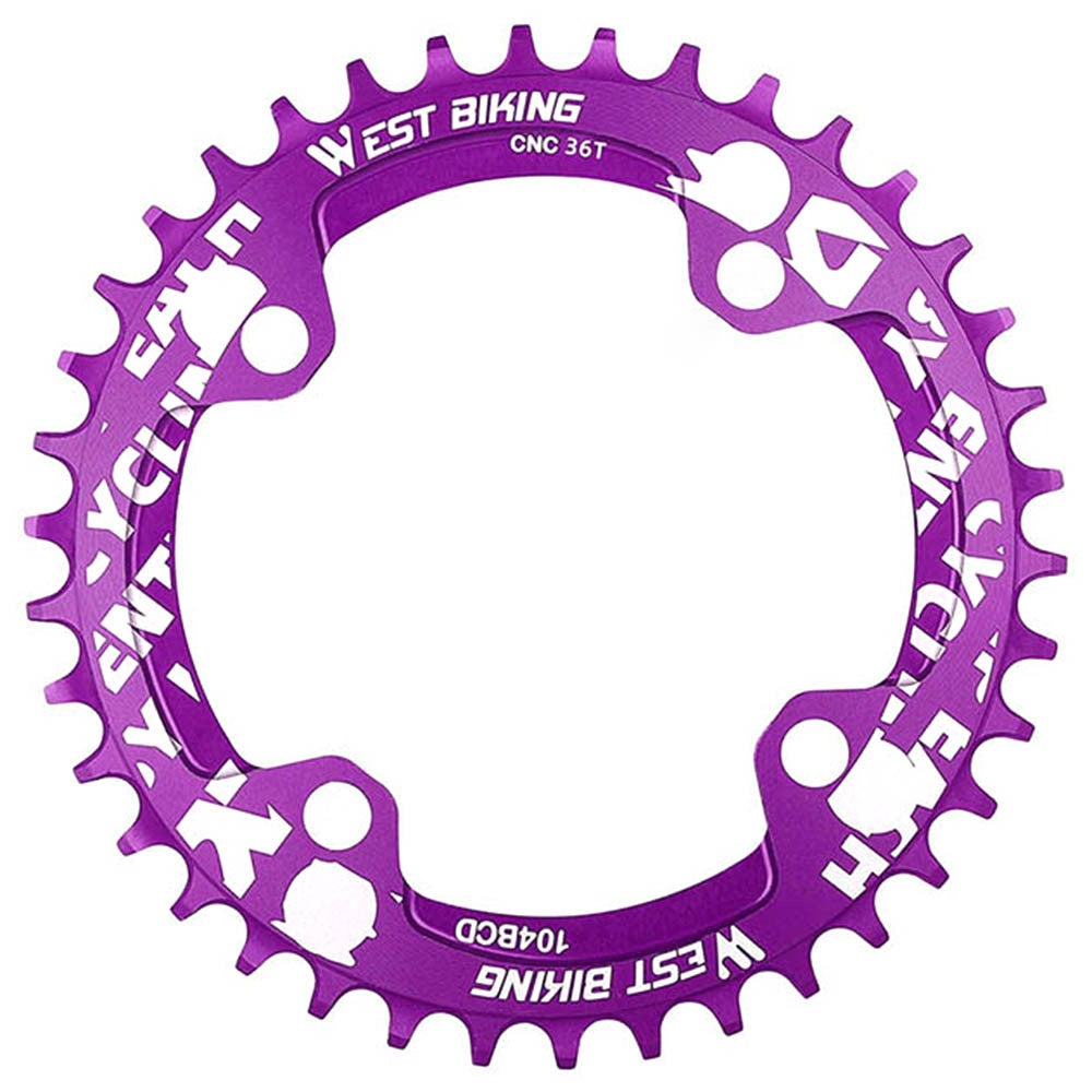 WEST BIKING MTB Bike Positive and Negative Tooth Single Chain Ring Aluminum Alloy CNC 104BCD 36T Chainring