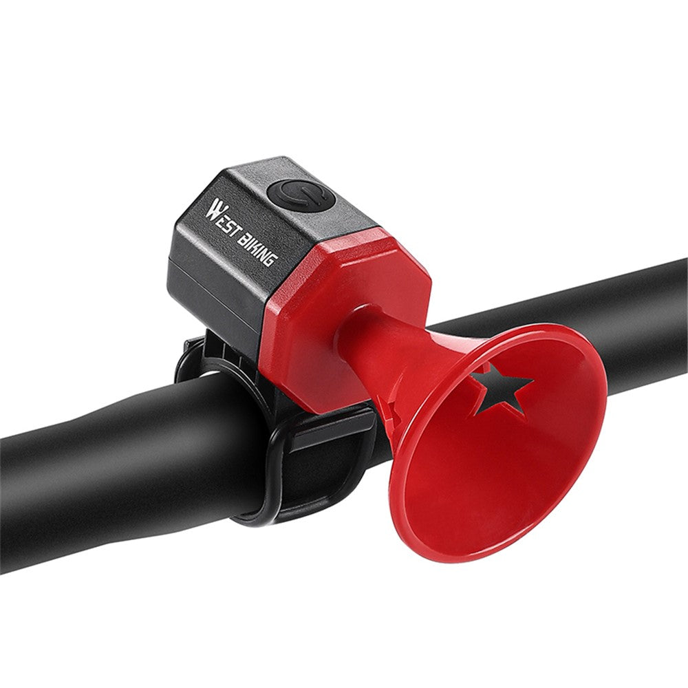 WEST BIKING YP0701376 Electric Bicycle Horn USB Rechargeable 90dB Warning Sound Bike Bell