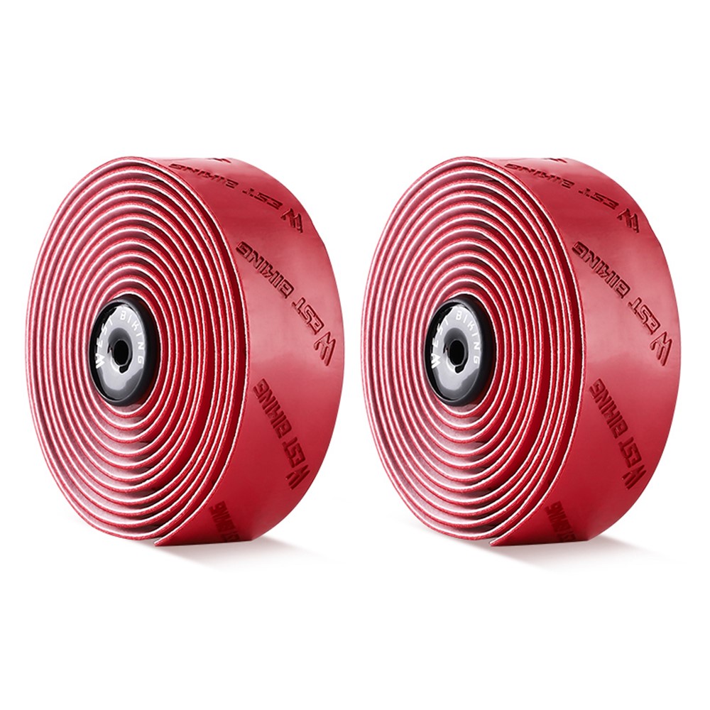 WEST BIKING YP0804075 2Pcs PU Leather+EVA Handlebar Tape Road Bike Handle Wrap