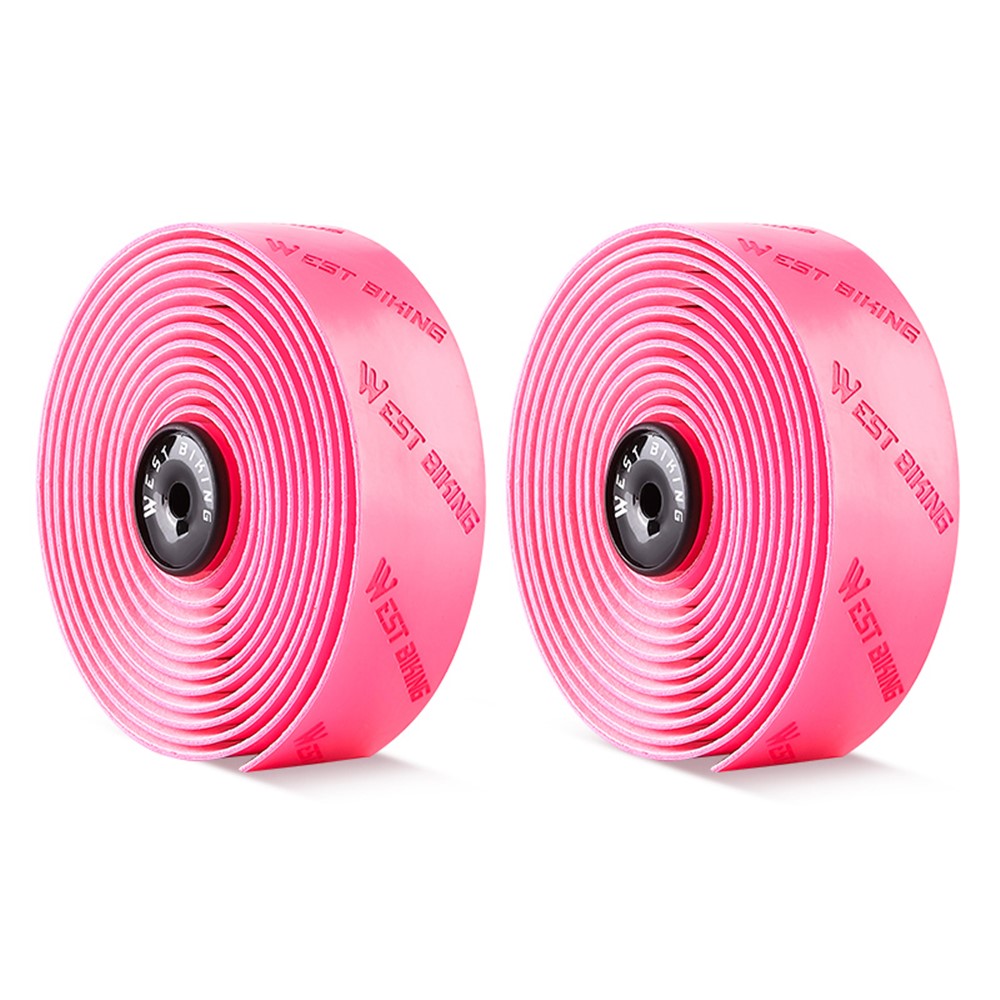 WEST BIKING YP0804075 2Pcs PU Leather+EVA Handlebar Tape Road Bike Handle Wrap