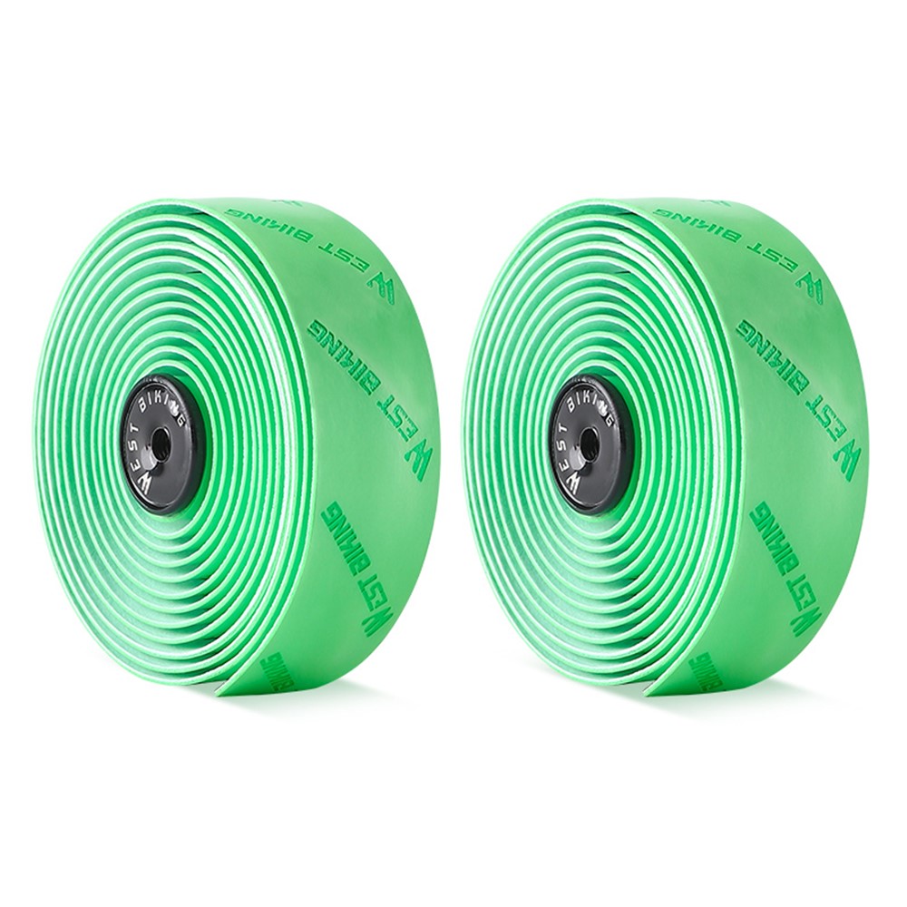 WEST BIKING YP0804075 2Pcs PU Leather+EVA Handlebar Tape Road Bike Handle Wrap